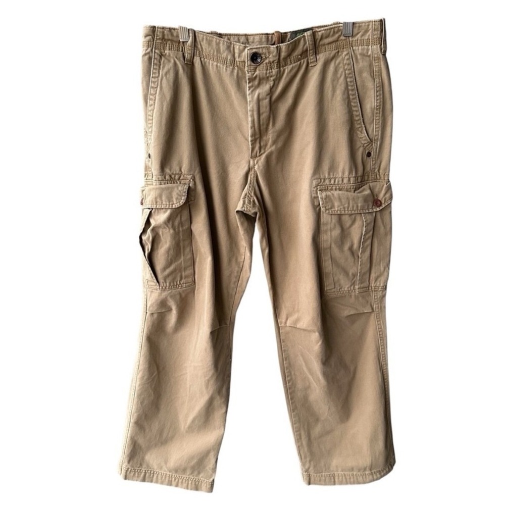 Timberland Mens Cargo Pants 34x30 Khaki Tan Organic Cotton Utility Workwear